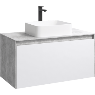 Подвесная тумба под раковину Aqwella Mobi MOB0110BS+MOB0710W 100 см